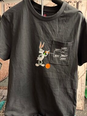 Champion charcoal Bugs Bunny Graphic Pocket Tee with Orange Basketball